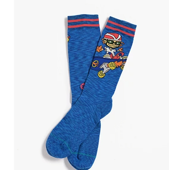 NWT Reggie & Otto Rocket Power Stance Blue Crew Socks - Picture 3 of 8